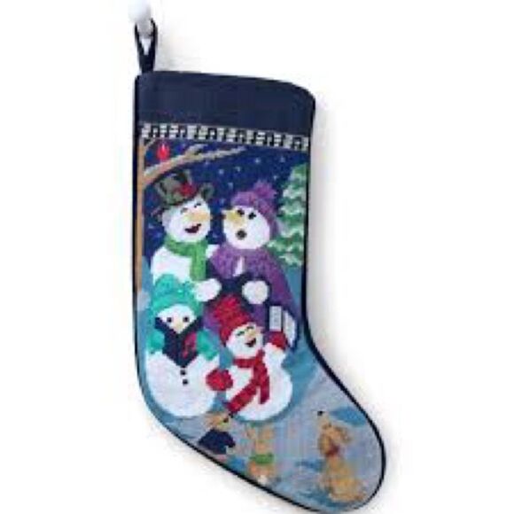 Land's End needle point holiday stocking Eleanor embroidered large - Picture 1 of 12